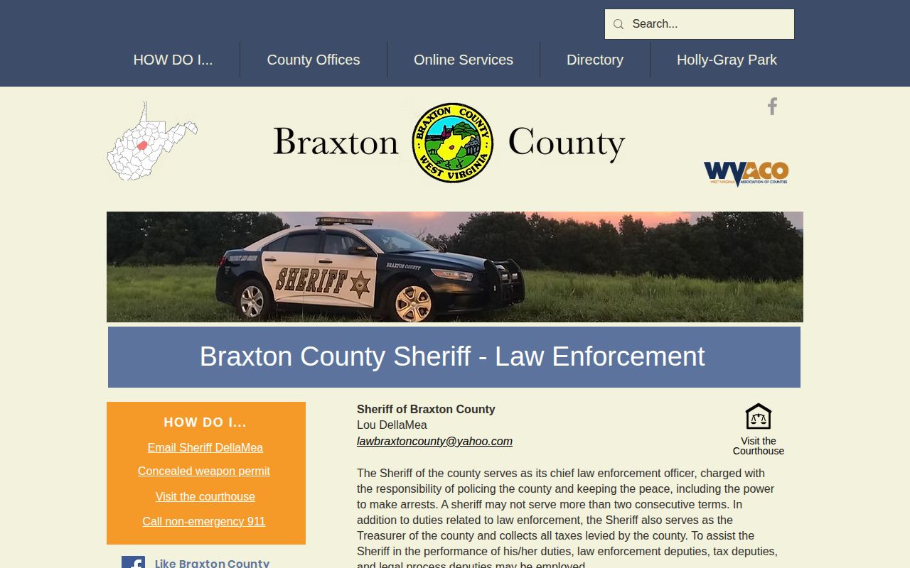 Braxton County Sheriff contact for Central Regional Jail release records